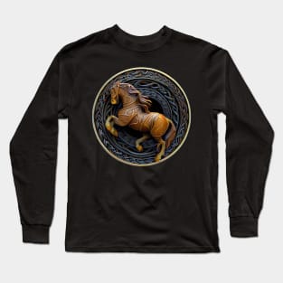 Celtic Style Animal 03 Horse Long Sleeve T-Shirt